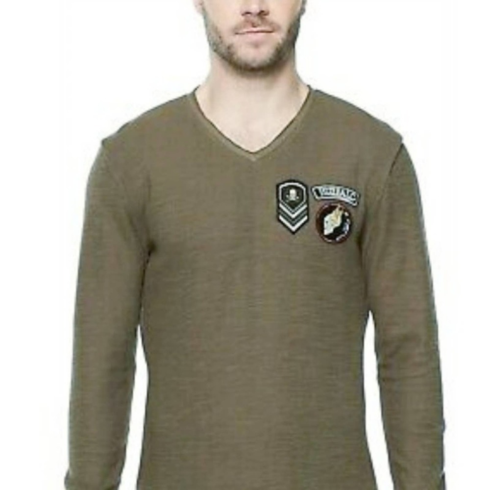 NEW! BUFFALO DAVID BITTIN Men's V-neck Thermal Long Sleeve Shirt Lg.